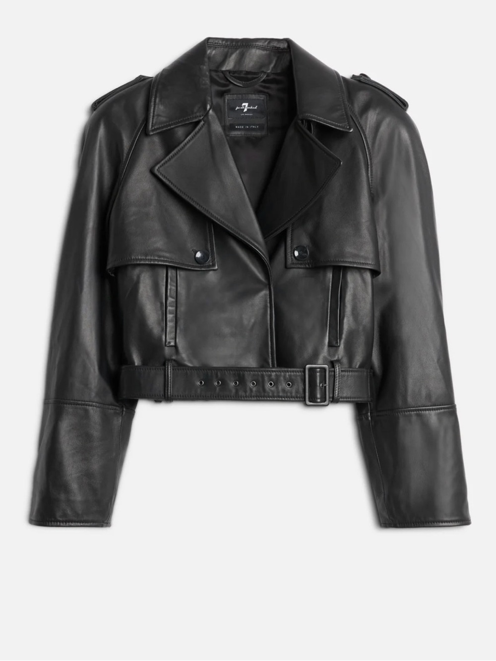 NWOT 7 For All Mankind Cropped Moto Jacket in Real Italian Leather